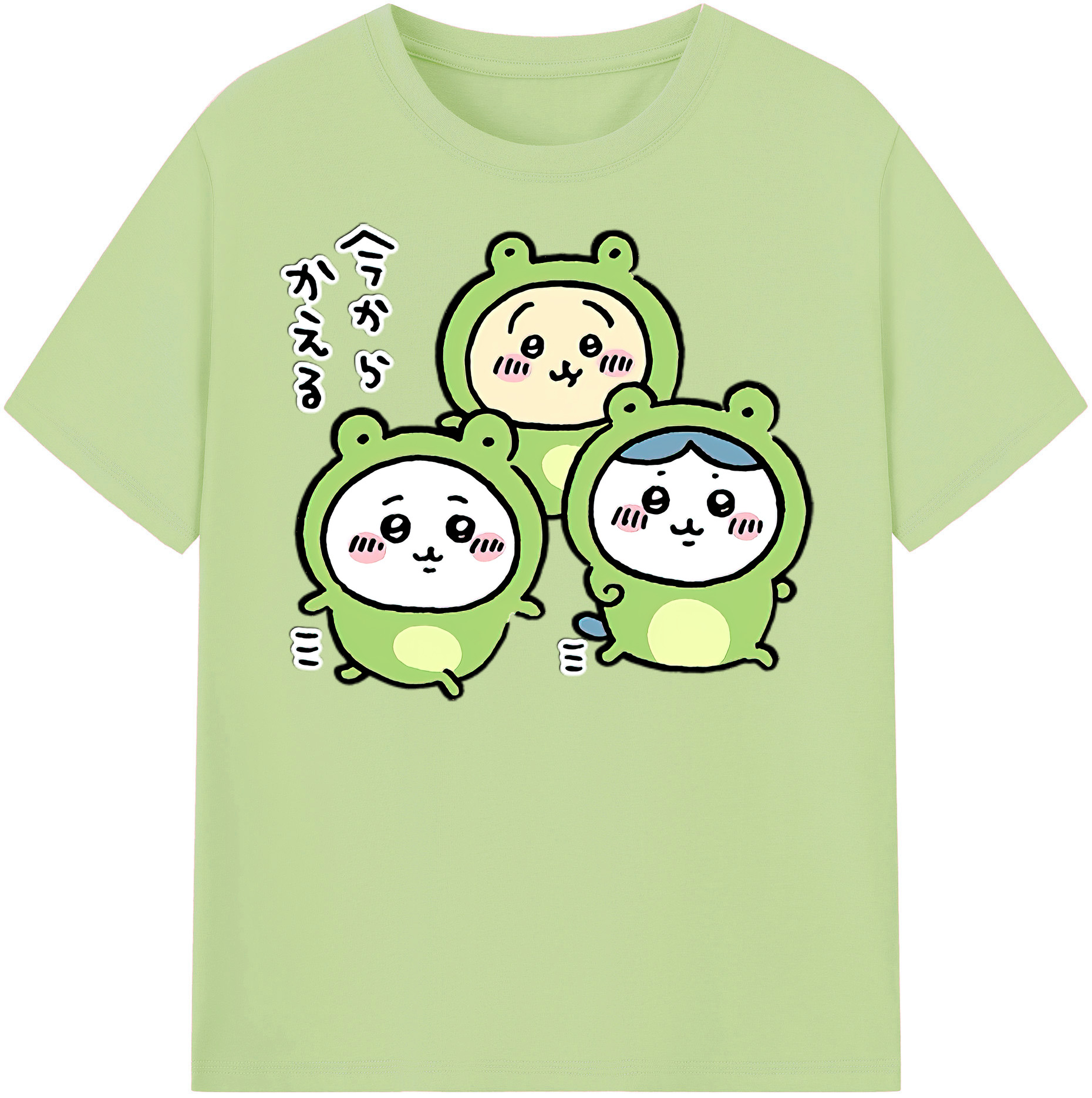 （画像用） ちいかわ ハチワレ Chii-kawa hachiware 綿100％半袖Tシャツ（フロントプリント）